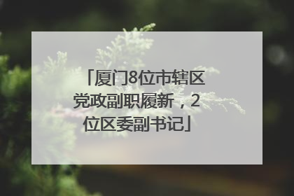 厦门8位市辖区党政副职履新，2位区委副书记