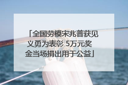 全国劳模宋兆普获见义勇为表彰 5万元奖金当场捐出用于公益