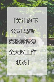 关注旗下公司 马斯克称其恢复全天候工作状态