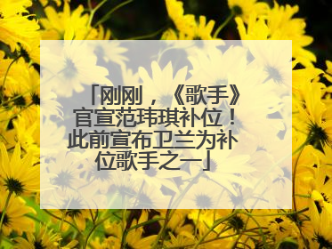 刚刚，《歌手》官宣范玮琪补位！此前宣布卫兰为补位歌手之一