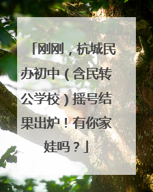 刚刚，杭城民办初中（含民转公学校）摇号结果出炉！有你家娃吗？
