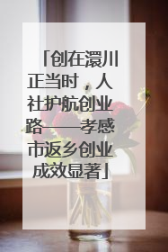创在澴川正当时，人社护航创业路——孝感市返乡创业成效显著