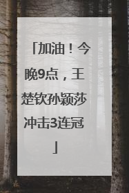 加油！今晚9点，王楚钦孙颖莎冲击3连冠