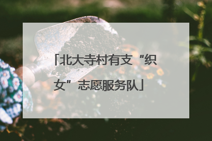 北大寺村有支“织女”志愿服务队