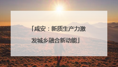咸安：新质生产力激发城乡融合新动能