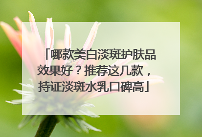 哪款美白淡斑护肤品效果好？推荐这几款，持证淡斑水乳口碑高