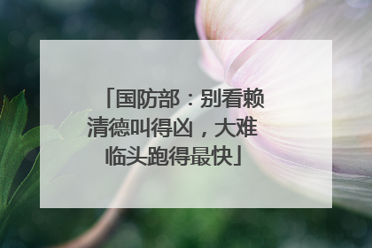国防部：别看赖清德叫得凶，大难临头跑得最快