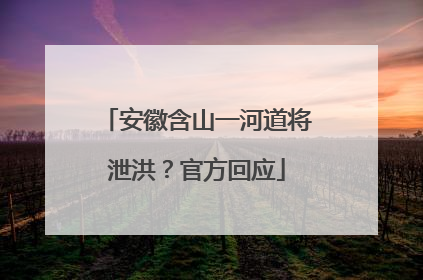 安徽含山一河道将泄洪？官方回应