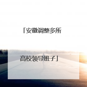 安徽调整多所高校领导班子