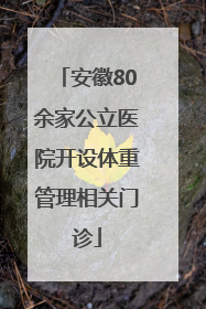 安徽80余家公立医院开设体重管理相关门诊