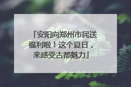 安阳向郑州市民送福利啦！这个夏日，来感受古都魅力