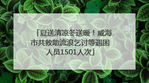 夏送清凉冬送暖！威海市共救助流浪乞讨等遇困人员1501人次