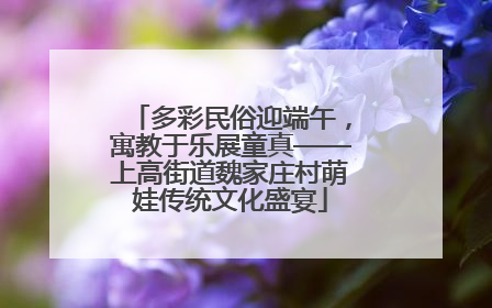 多彩民俗迎端午，寓教于乐展童真——上高街道魏家庄村萌娃传统文化盛宴