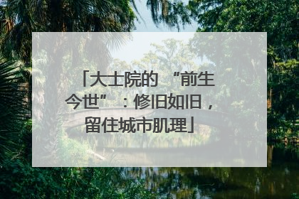 大士院的 “前生今世”：修旧如旧，留住城市肌理