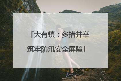 大有镇：多措并举筑牢防汛安全屏障