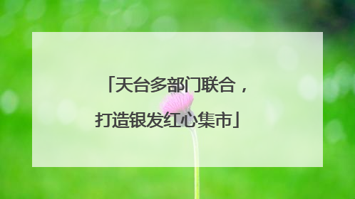 天台多部门联合,打造银发红心集市