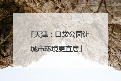 天津：口袋公园让城市环境更宜居