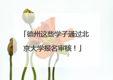 德州这些学子通过北京大学报名审核！