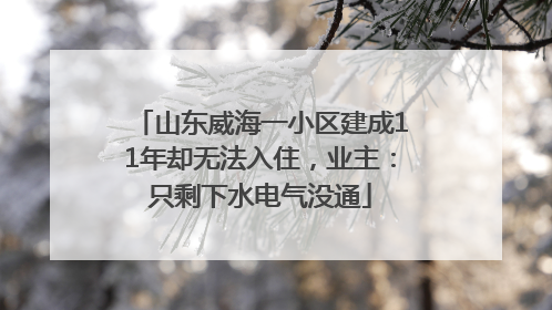 山东威海一小区建成11年却无法入住，业主：只剩下水电气没通