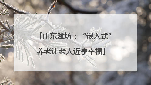 山东潍坊：“嵌入式”养老让老人近享幸福