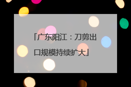 广东阳江：刀剪出口规模持续扩大