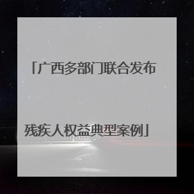 广西多部门联合发布残疾人权益典型案例