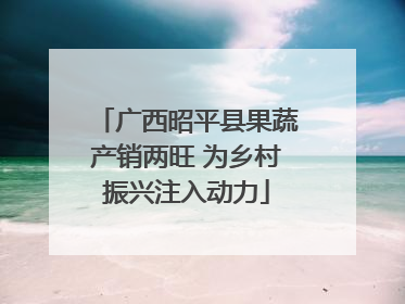 广西昭平县果蔬产销两旺 为乡村振兴注入动力