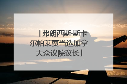 弗朗西斯·斯卡尔帕莱贾当选加拿大众议院议长