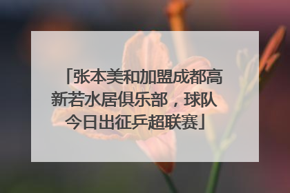 张本美和加盟成都高新若水居俱乐部，球队今日出征乒超联赛