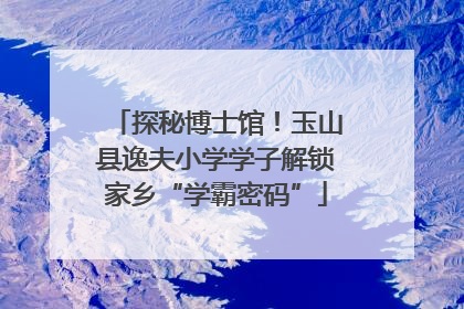 探秘博士馆！玉山县逸夫小学学子解锁家乡“学霸密码”