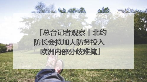 总台记者观察丨北约防长会拟加大防务投入 欧洲内部分歧难掩