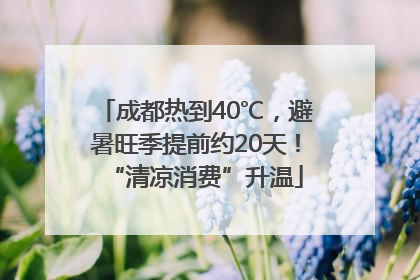 成都热到40℃，避暑旺季提前约20天！“清凉消费”升温
