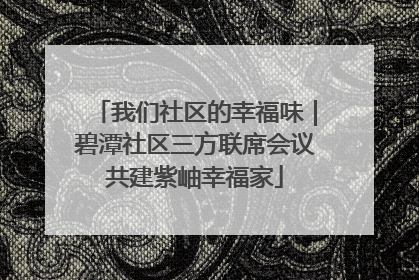 我们社区的幸福味｜碧潭社区三方联席会议共建紫岫幸福家