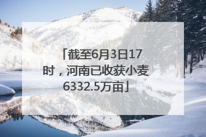 截至6月3日17时，河南已收获小麦6332.5万亩