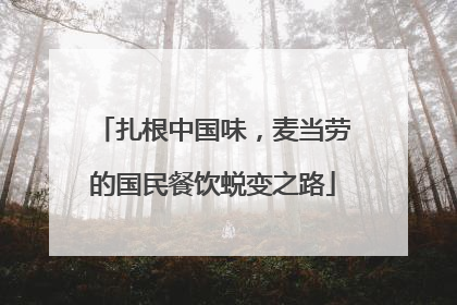扎根中国味，麦当劳的国民餐饮蜕变之路