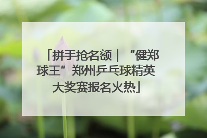 拼手抢名额｜“健郑球王”郑州乒乓球精英大奖赛报名火热