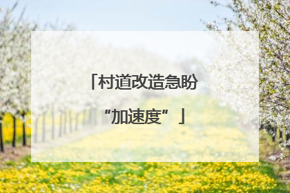 村道改造急盼“加速度”
