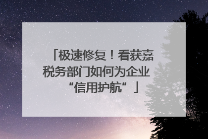极速修复！看获嘉税务部门如何为企业“信用护航”