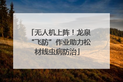 无人机上阵！龙泉“飞防”作业助力松材线虫病防治