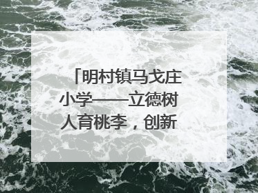 明村镇马戈庄小学——立德树人育桃李，创新发展谱华章