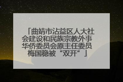 曲靖市沾益区人大社会建设和民族宗教外事华侨委员会原主任委员梅国稳被“双开”