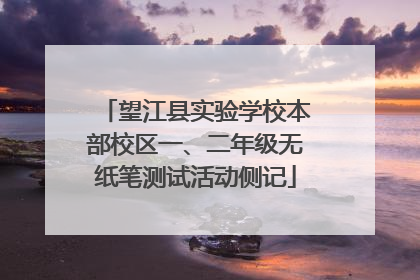 望江县实验学校本部校区一、二年级无纸笔测试活动侧记