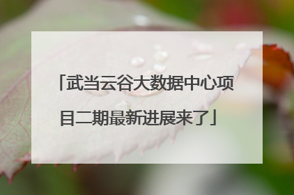 武当云谷大数据中心项目二期最新进展来了
