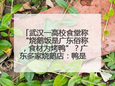 武汉一高校食堂称“烧鹅饭是广东俗称，食材为烤鸭”？广东多家烧鹅店：鸭是鸭鹅是鹅