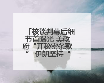 核谈判幕后细节首曝光 美政府“开秘密条款” 伊朗坚持“三大底线”