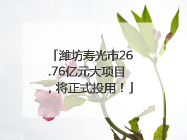 潍坊寿光市26.76亿元大项目，将正式投用！