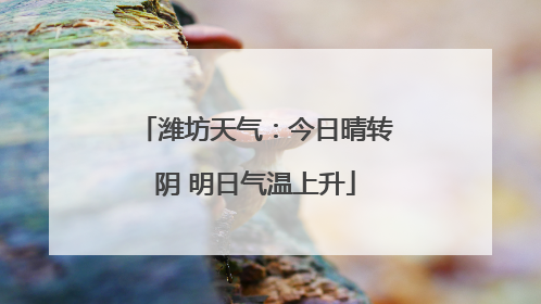 潍坊天气：今日晴转阴 明日气温上升