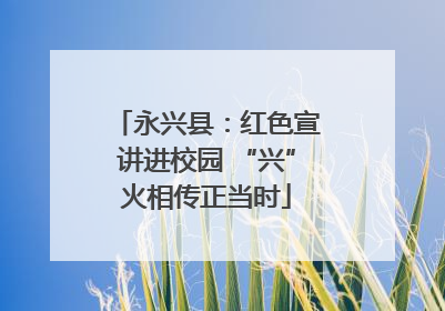 永兴县：红色宣讲进校园 “兴”火相传正当时