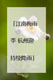 江南梅雨季 杭州迎持续降雨