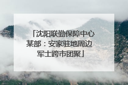 沈阳联勤保障中心某部：安家驻地周边 军士跨市团聚
